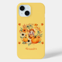 Cute Pumpkin Fairy in Autumn Wreath