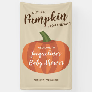 Cute Pumpkin Fall Autumn Welcome to Baby Shower Banner