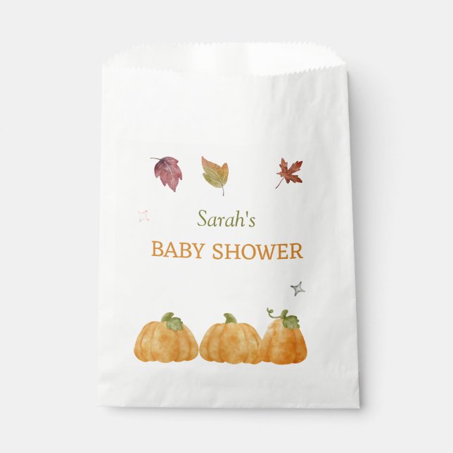 Cute Pumpkin Fall Baby Shower Invitation  Favour Bag (Front)