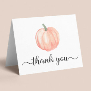 Cute Pumpkin Fall Baby Shower Thank You Card