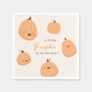 Cute Pumpkin Fall Gender Neutral Baby Shower Napkin