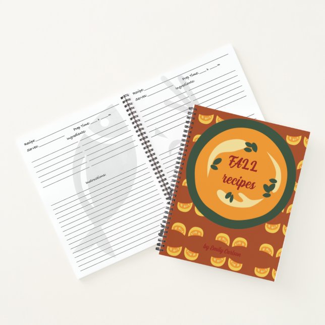 cute pumpkin fall recipes notebook (Inside)