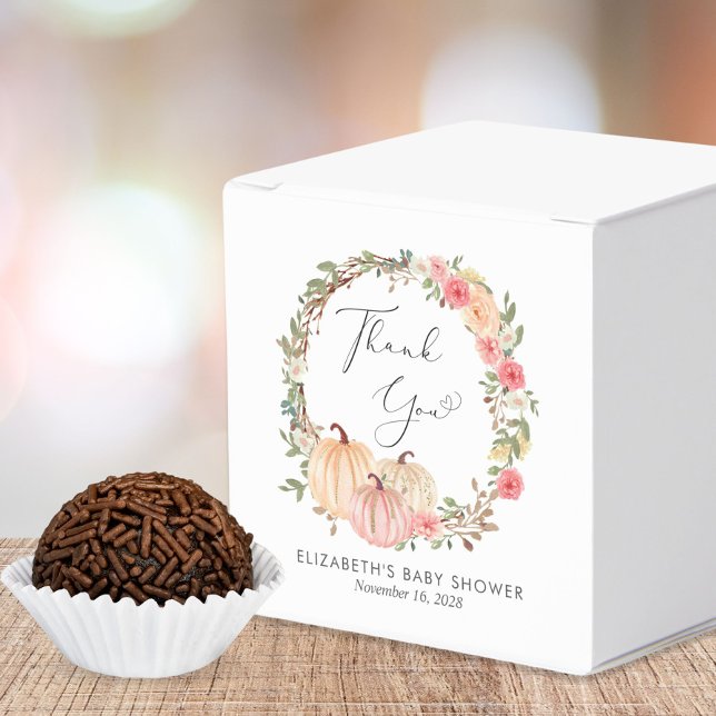 Cute Pumpkin Floral Baby Girl Shower Thank You Favour Box (Creator Uploaded)