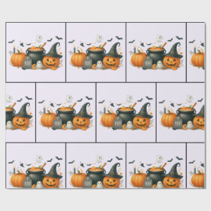 Cute Pumpkin Gender Neutral Halloween Baby Shower Wrapping Paper