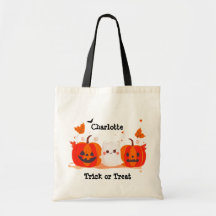 Cute Pumpkin Ghost Halloween Trick or Treat