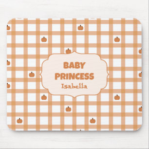 Cute Pumpkin Gingham Mouse Pad