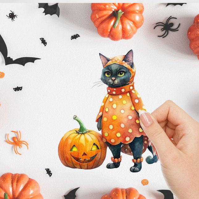 Cute Pumpkin Girls and Cats Sticker (Creator Uploaded)