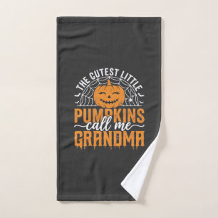 Cute Pumpkin Grandma Halloween Design_1 Hand Towel