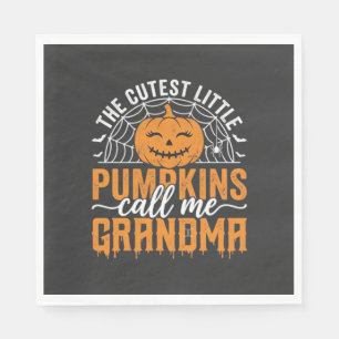Cute Pumpkin Grandma Halloween Design_1 Napkin