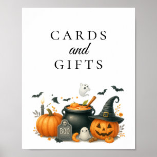 Cute Pumpkin Halloween Baby Shower Card & Gift Poster