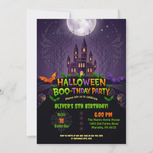 Cute Pumpkin Halloween Birthday Party Invitation