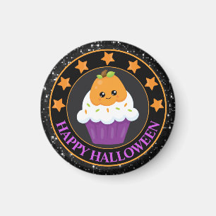 Cute Pumpkin Halloween Cupcake Magnet