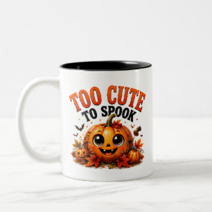 👻 Cute Pumpkin Halloween Funny Saying 🎃 Two-Tone Coffee Mug