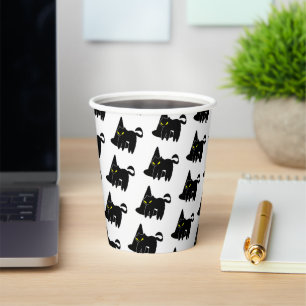 Cute Pumpkin Halloween Geometric Purple Paper Cups