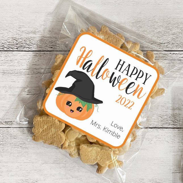 Cute Pumpkin Halloween Gift Sticker & Labels (Creator Uploaded)