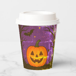 Cute Pumpkin Halloween Paper Cups for Parties