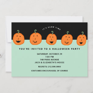 Cute Pumpkin Halloween Party Invitation