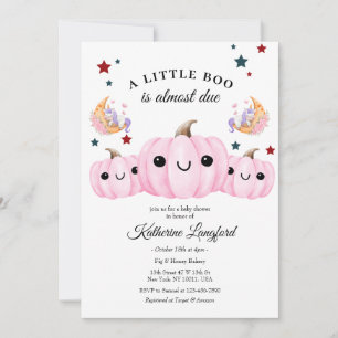 Cute Pumpkin Is On The Way   Halloween Baby Shower Invitation