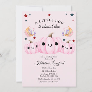 Cute Pumpkin Is On The Way   Halloween Baby Shower Invitation