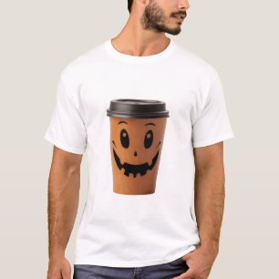 Cute Pumpkin Jack O Lantern Coffee Cup Spooky Seas T-Shirt