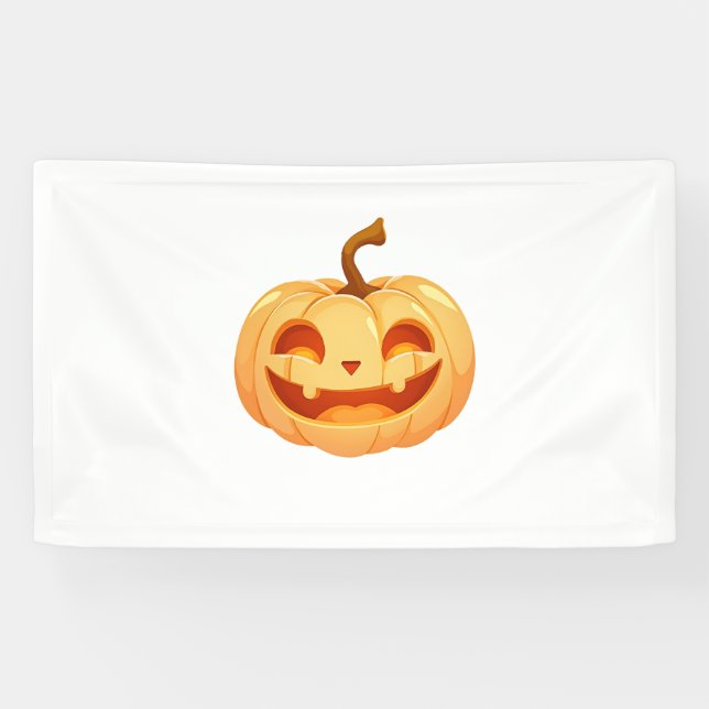 Cute Pumpkin Jack O Lantern Turtle Sea Halloween C Banner (Horizontal)
