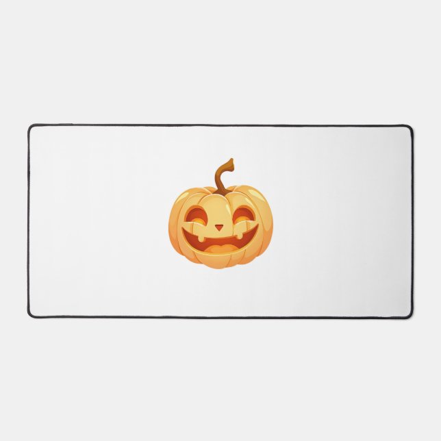 Cute Pumpkin Jack O Lantern Turtle Sea Halloween C Desk Mat (Front)