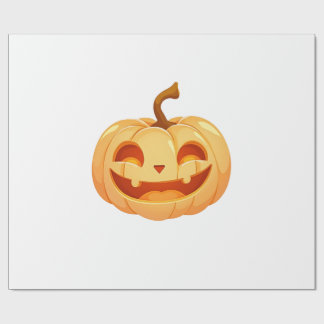 Cute Pumpkin Jack O Lantern Turtle Sea Halloween C Wrapping Paper