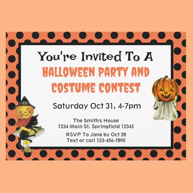 Cute Pumpkin Kids Halloween Costume Party Invitation (Creator Uploaded)