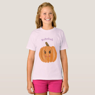 Cute Pumpkin Monogram girl T-Shirt