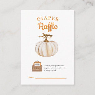Cute Pumpkin Neutral Diaper Raffle Enclosure Card