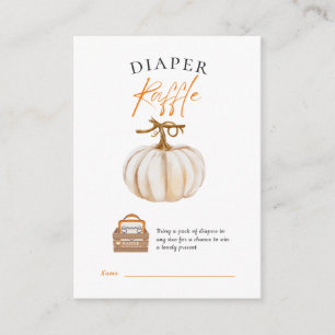 Cute Pumpkin Neutral Diaper Raffle Enclosure Card