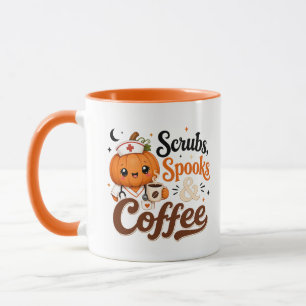 Cute Pumpkin Nurse Mug Funny Fall Halloween Coffee