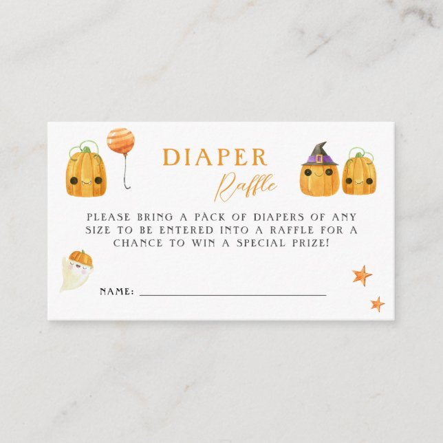 Cute Pumpkin On the Way Baby Shower Diaper Ruffle Enclosure Card (Front)