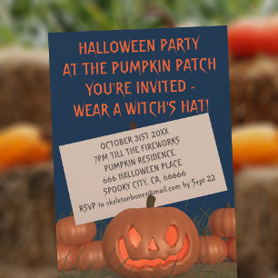 Cute Pumpkin Patch Halloween Party Invitation