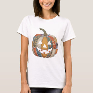 Cute Pumpkin Patchwork Jack-o'-Lantern T-shirt