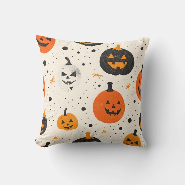 Cute Pumpkin Pattern Cushion (Front)