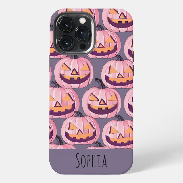 Cute Pumpkin Pattern Halloween Personalised  iPhone Case (Back)