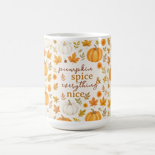 Cute Pumpkin Pattern | Thanksgiving  Coffee Mug (Center)