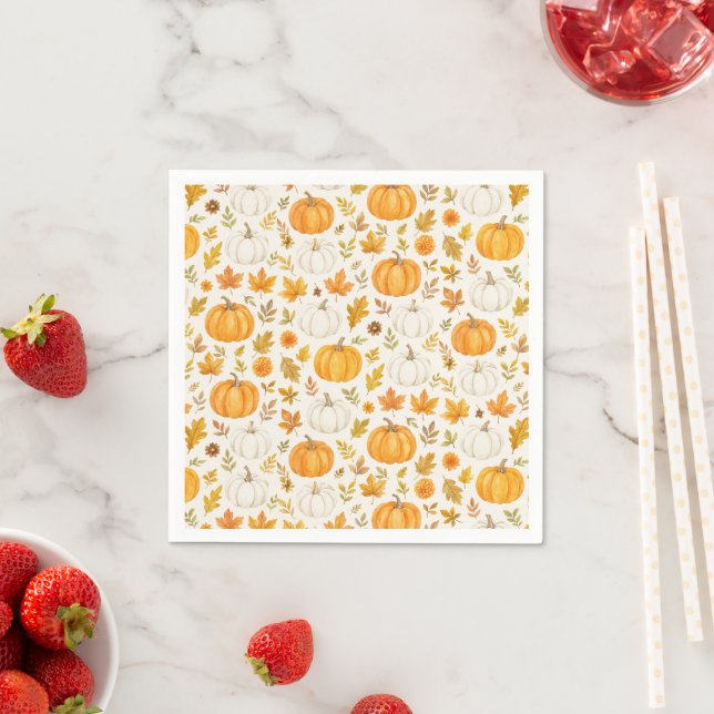 Cute Pumpkin Pattern | Thanksgiving  Napkin (Insitu)