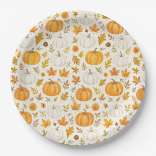 Cute Pumpkin Pattern   Thanksgiving  Paper Plate