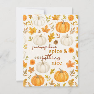 Cute Pumpkin Pattern   Thanksgiving  Postcard