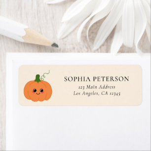 Cute Pumpkin Peach & Orange Return Address Label