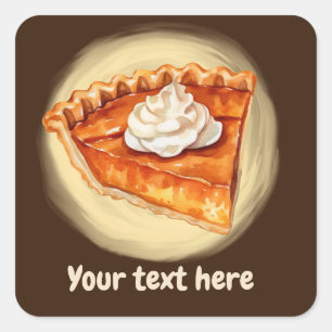 cute pumpkin pie add text square sticker