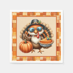 Cute pumpkin pie turkey napkin