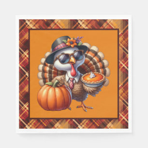 Cute pumpkin pie turkey napkin