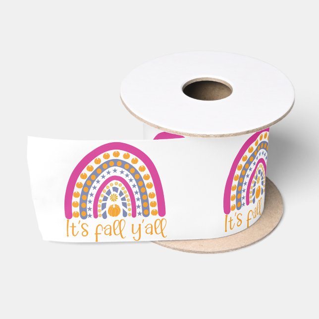 Cute Pumpkin Rainbow Satin Ribbon (Spool)