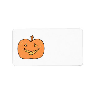 Cute Pumpkin, Smiling. Halloween. Label