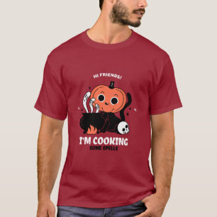 Cute Pumpkin Spell Chef Halloween T-Shirt