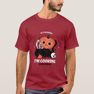 Cute Pumpkin Spell Chef Halloween T-Shirt