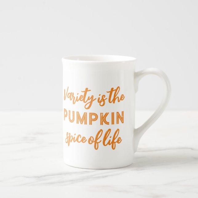 Cute pumpkin spice autumn bone china mug (Right)